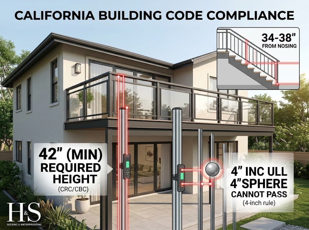 California Building Code Requirements for Balcony Railing Heights